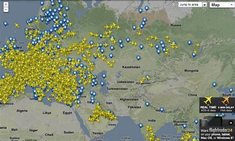 Отслеживания самолетов в реальном времени