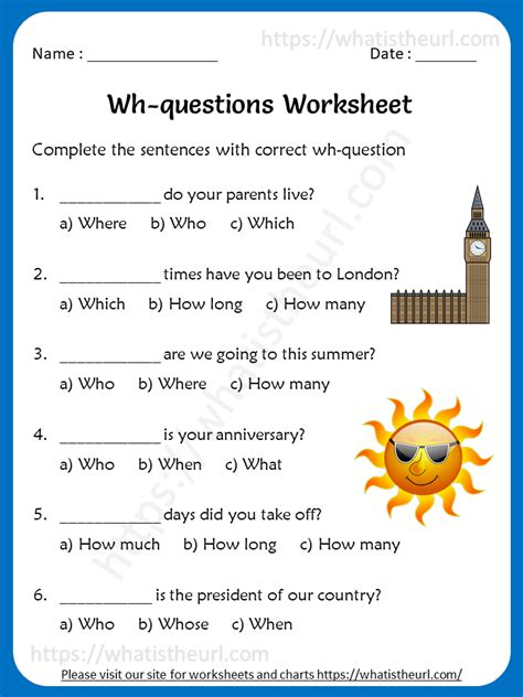 Wh questions worksheets